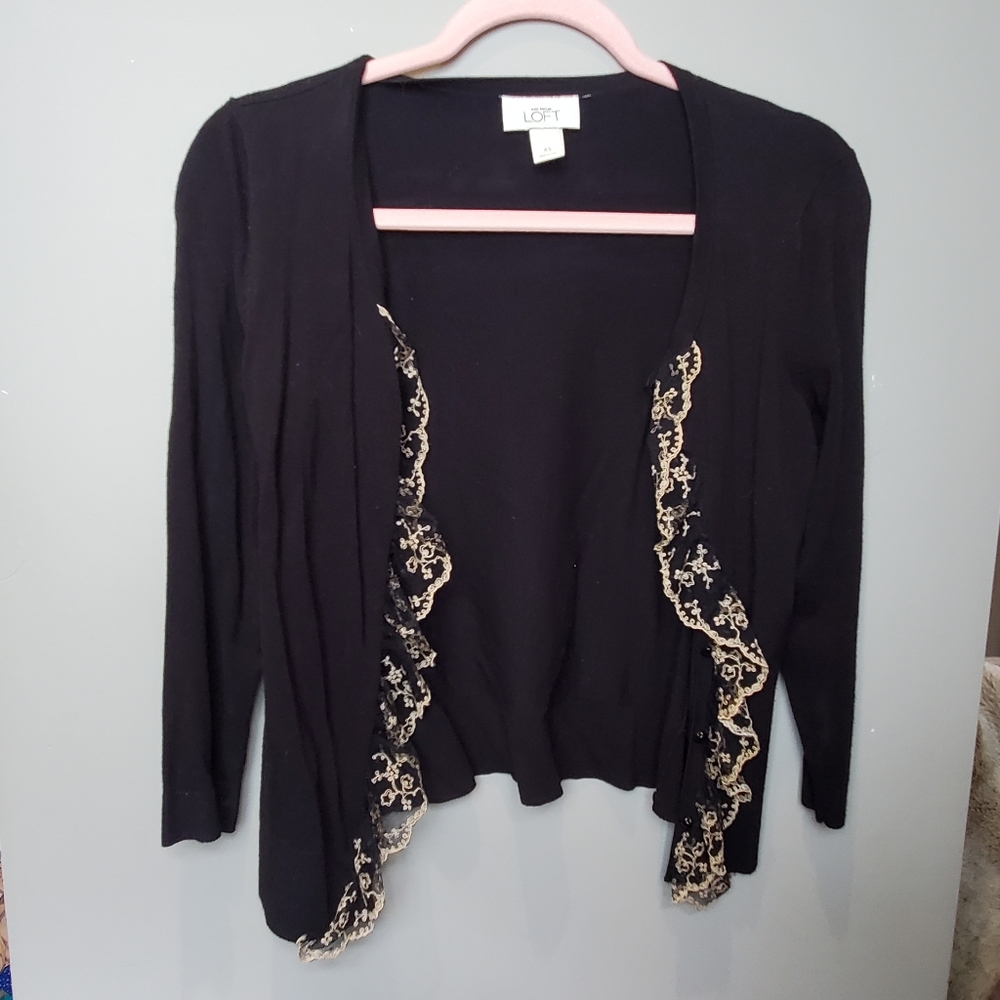 Lace trim cardigan